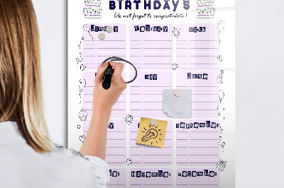 Glass dry erase board magnetic Weekly meal planner