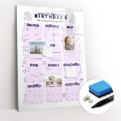 Magnetic board for drawing Weekly meal planner