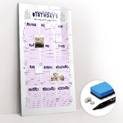 Glass dry erase board magnetic Weekly meal planner