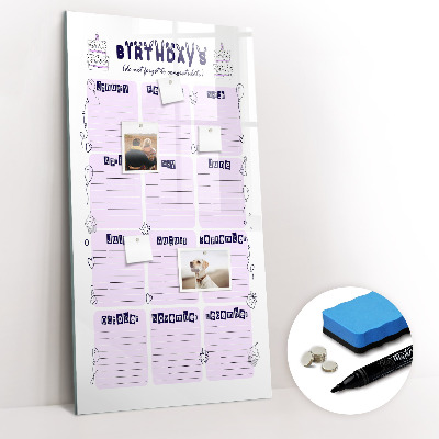 Magnetic board for drawing Weekly meal planner