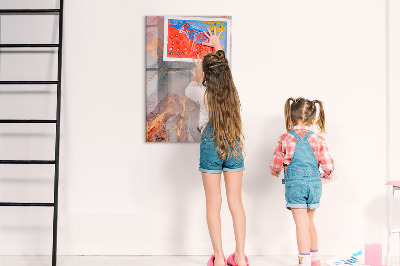 Glass dry erase board magnetic Unicorn planner