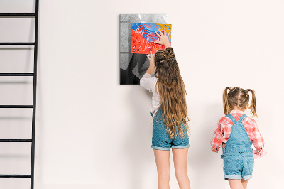 Glass dry erase board magnetic Geometric abstraction