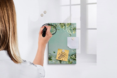 Glass dry erase board magnetic Gypsophila flowers