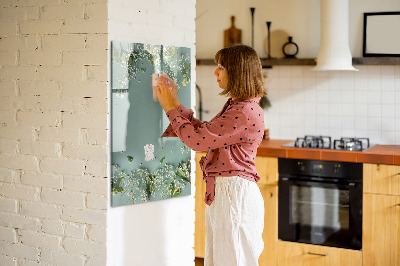 Glass dry erase board magnetic Gypsophila flowers