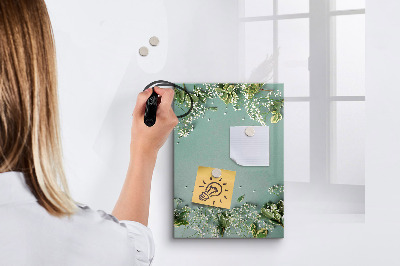 Glass dry erase board magnetic Gypsophila flowers