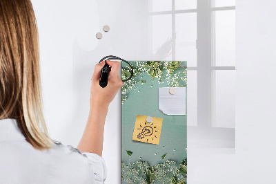 Glass dry erase board magnetic Gypsophila flowers