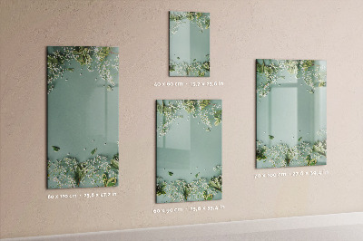 Glass dry erase board magnetic Gypsophila flowers