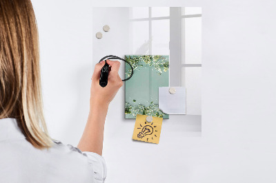 Glass dry erase board magnetic Gypsophila flowers