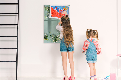 Glass dry erase board magnetic Gypsophila flowers