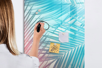 Glass dry erase board magnetic Palm leaves