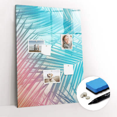 Glass dry erase board magnetic Palm leaves