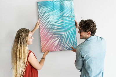 Glass dry erase board magnetic Palm leaves