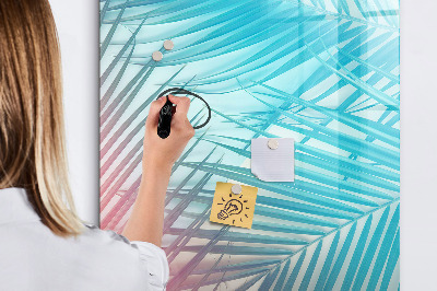 Glass dry erase board magnetic Palm leaves