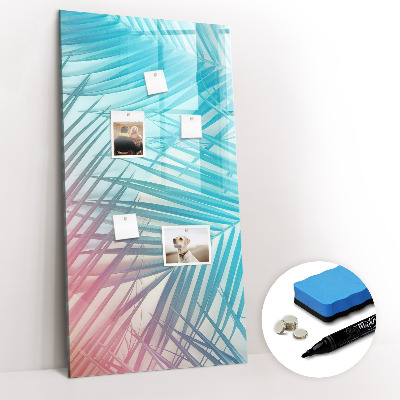 Glass dry erase board magnetic Palm leaves