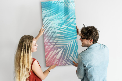Glass dry erase board magnetic Palm leaves