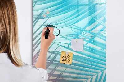 Glass dry erase board magnetic Palm leaves