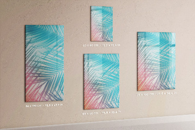 Glass dry erase board magnetic Palm leaves