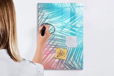 Glass dry erase board magnetic Palm leaves