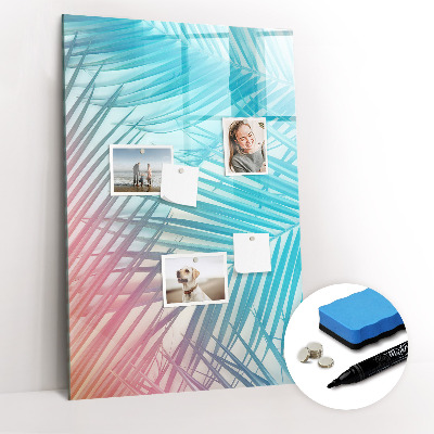 Glass dry erase board magnetic Palm leaves