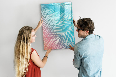 Glass dry erase board magnetic Palm leaves