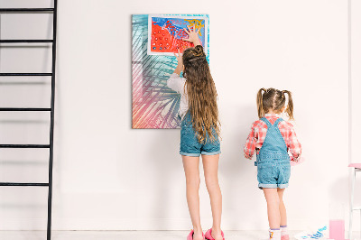 Glass dry erase board magnetic Palm leaves