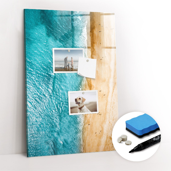 Glass dry erase board magnetic Sea beach