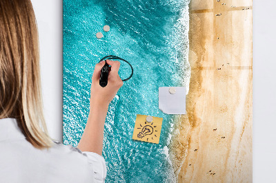 Glass dry erase board magnetic Sea beach