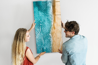 Glass dry erase board magnetic Sea beach