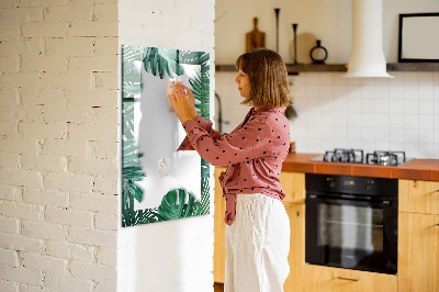 Glass dry erase board magnetic Monstera frame