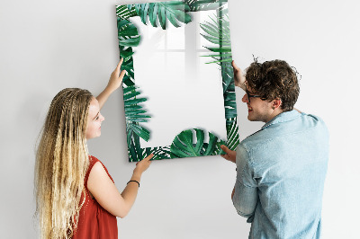 Glass dry erase board magnetic Monstera frame
