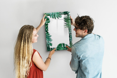 Glass dry erase board magnetic Monstera frame