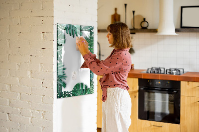 Glass dry erase board magnetic Monstera frame