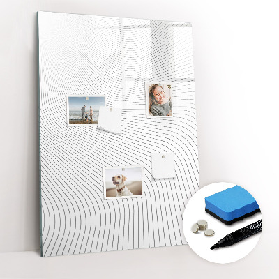 Glass dry erase board magnetic Gray lines