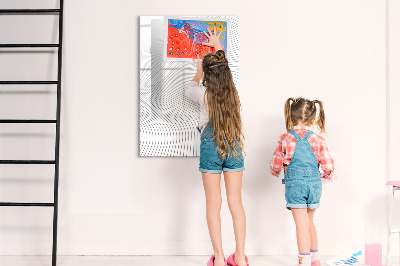 Glass dry erase board magnetic Gray lines