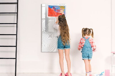 Glass dry erase board magnetic Gray lines