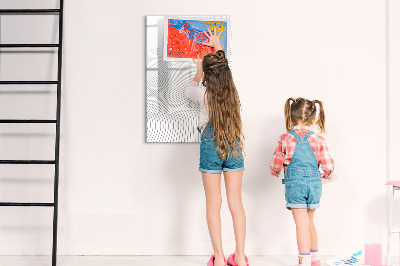 Glass dry erase board magnetic Gray lines