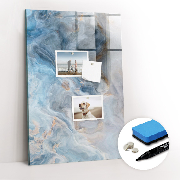Glass dry erase board magnetic Marble pattern