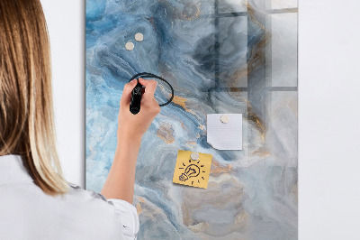 Glass dry erase board magnetic Marble pattern
