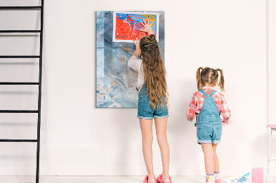 Glass dry erase board magnetic Marble pattern