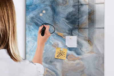 Glass dry erase board magnetic Marble pattern