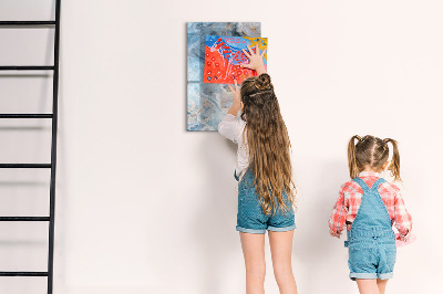 Glass dry erase board magnetic Marble pattern