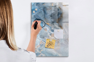 Glass dry erase board magnetic Marble pattern