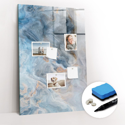 Glass dry erase board magnetic Marble pattern