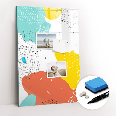 Magnetic marker board Colorful scribbles