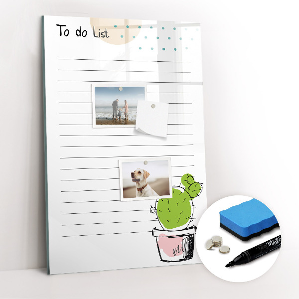 Magnetic marker board To-do list