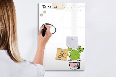 Magnetic marker board To-do list
