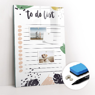 Glass dry erase board magnetic To-do list