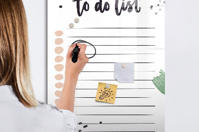 Glass dry erase board magnetic To-do list