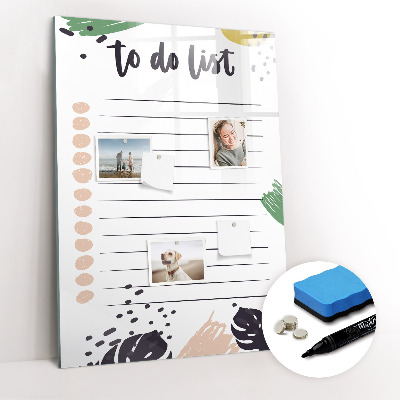 Glass dry erase board magnetic To-do list