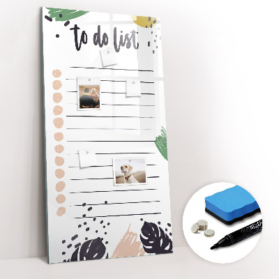 Glass dry erase board magnetic To-do list